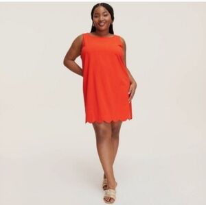 Kate Spade x Target Orange Sleeveless Dress with Scalloped Hem
